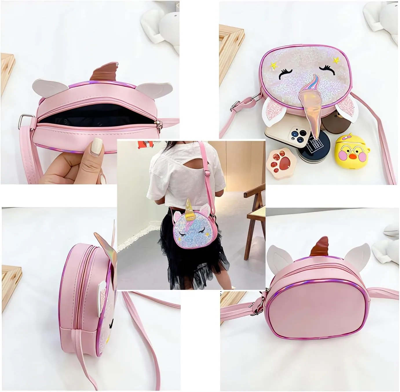 3Pcs Girl Backpack Set, Cute Kids Rainbow School Bag Backpack,School Bookbag For Girl With Shoulder Bag And Pencilcase