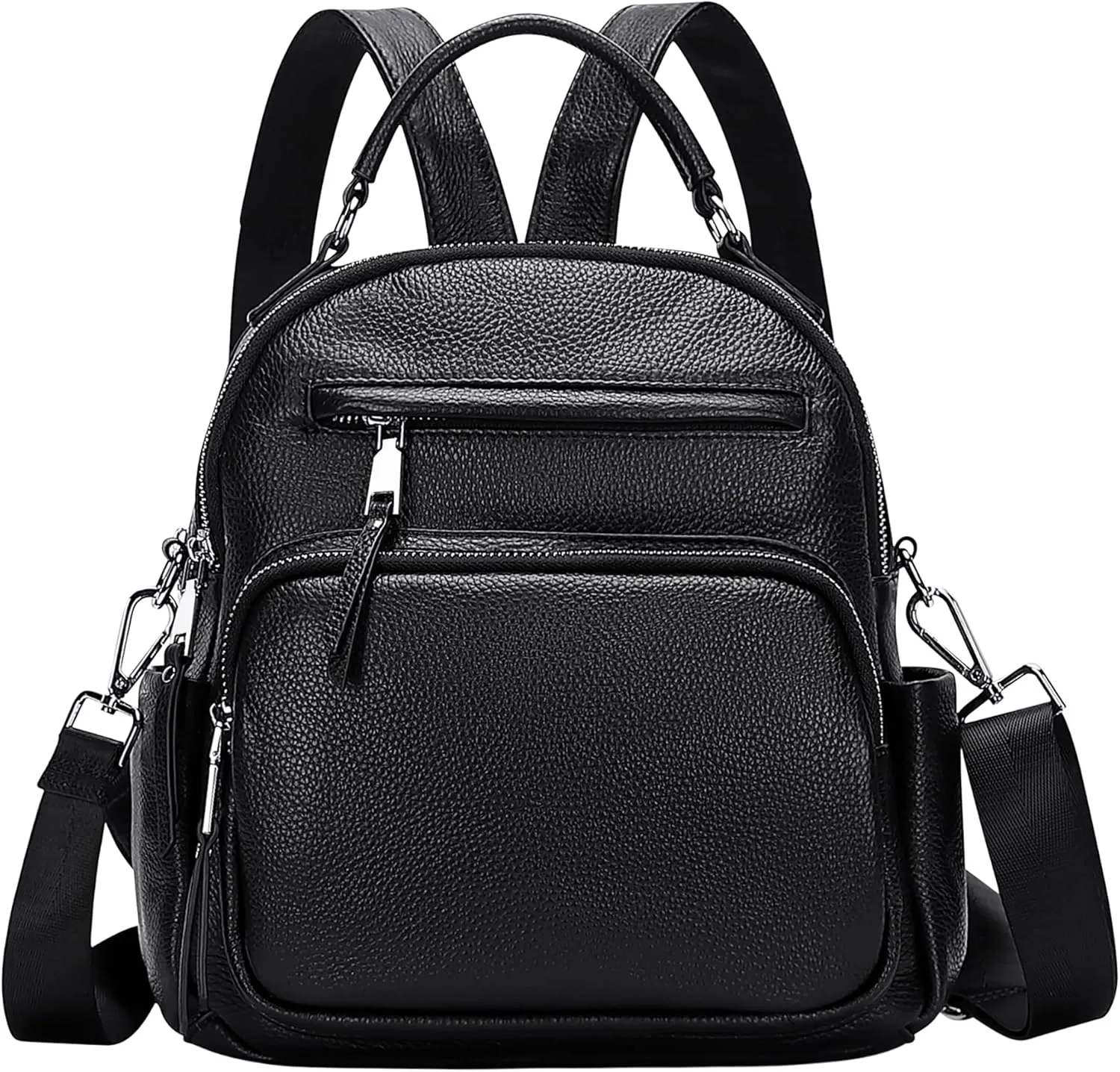 ALTOSY Genuine Leather Backpack for Women Small Convertible Backpack Purse Ladies Shoulder Bag 4 in 1 to Carry