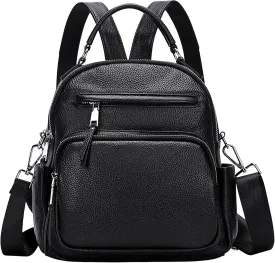 ALTOSY Genuine Leather Backpack for Women Small Convertible Backpack Purse Ladies Shoulder Bag 4 in 1 to Carry