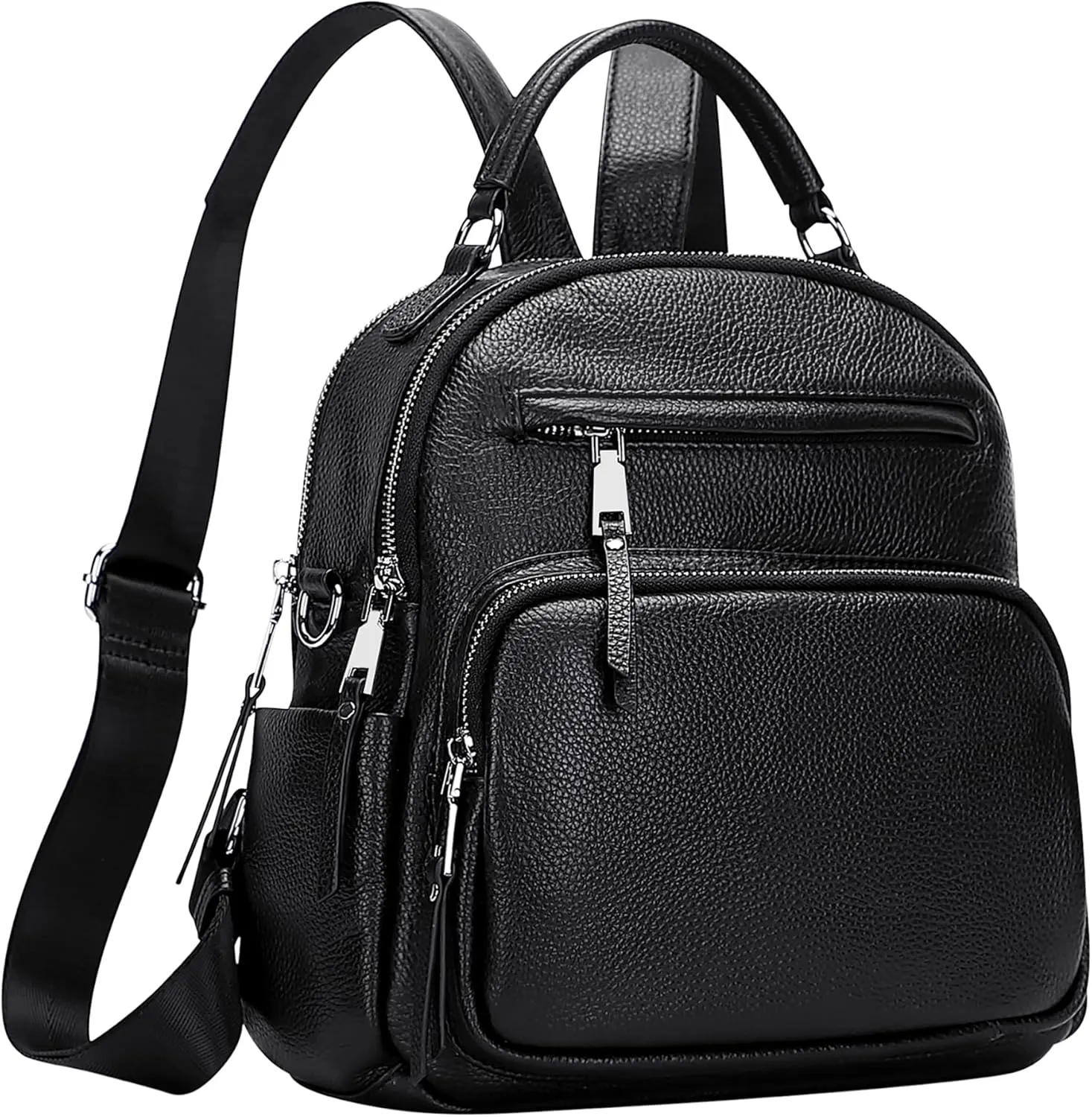 ALTOSY Genuine Leather Backpack for Women Small Convertible Backpack Purse Ladies Shoulder Bag 4 in 1 to Carry