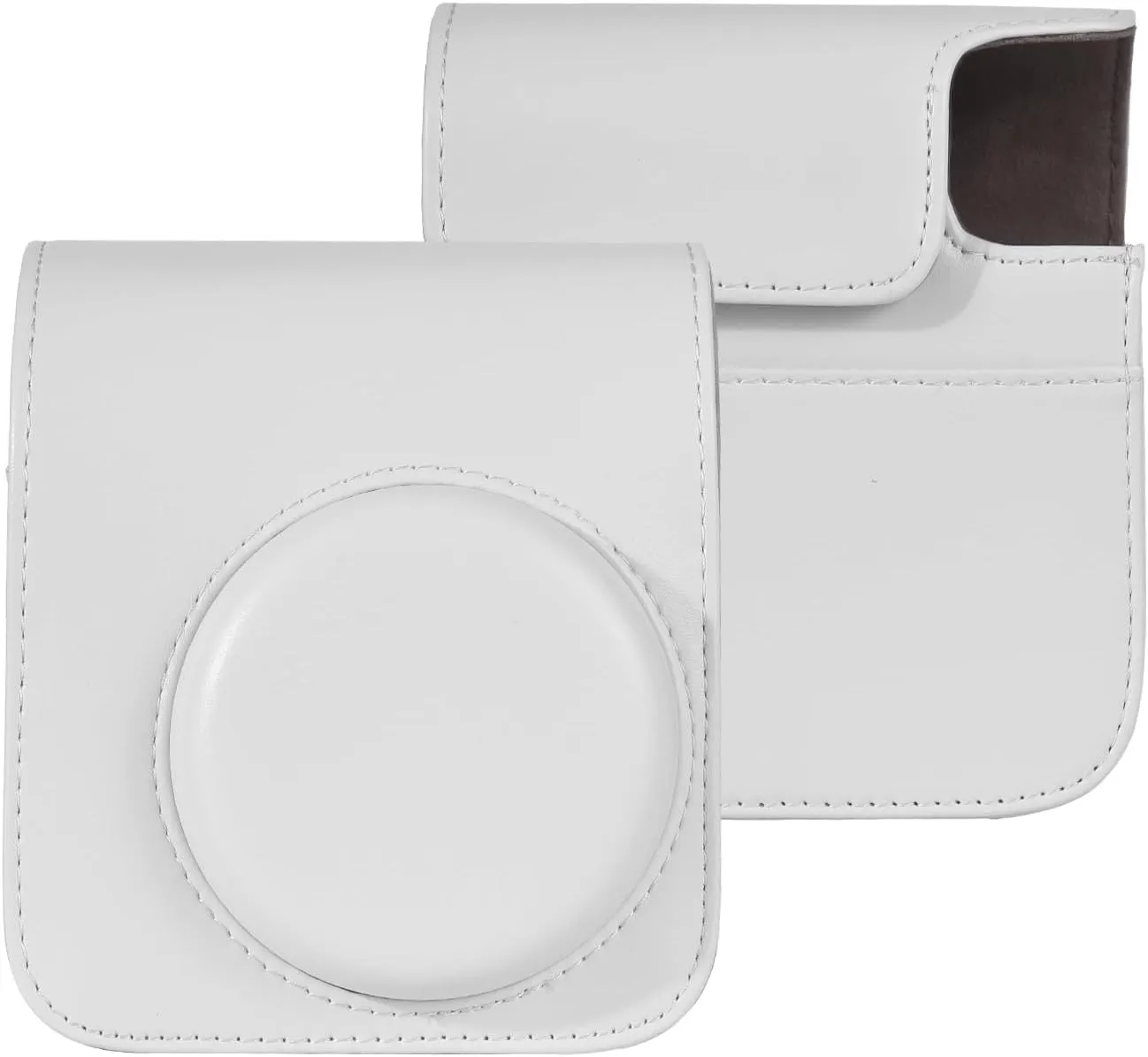 Andoer Instant Camera Protective Case PU Leather Camera Storage Bag with Removable Adjustable Shoulder Strap Replacement for Fujifilm instax mini 12
