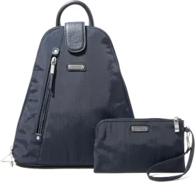 Baggallini Metro Backpack with RFID Phone Wristlet - 9x11 Convertible Sling Bag for Women with Adjustable Shoulder Straps