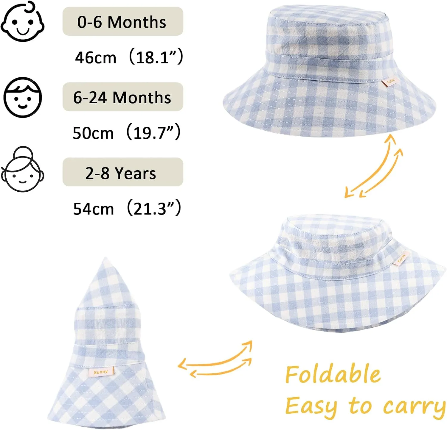 Bamery Baby Toddler Girls Bucket Hat Newborn Sun Hats for Boys Classic Infant Summer UV Protection Hats Kids Beach Cap