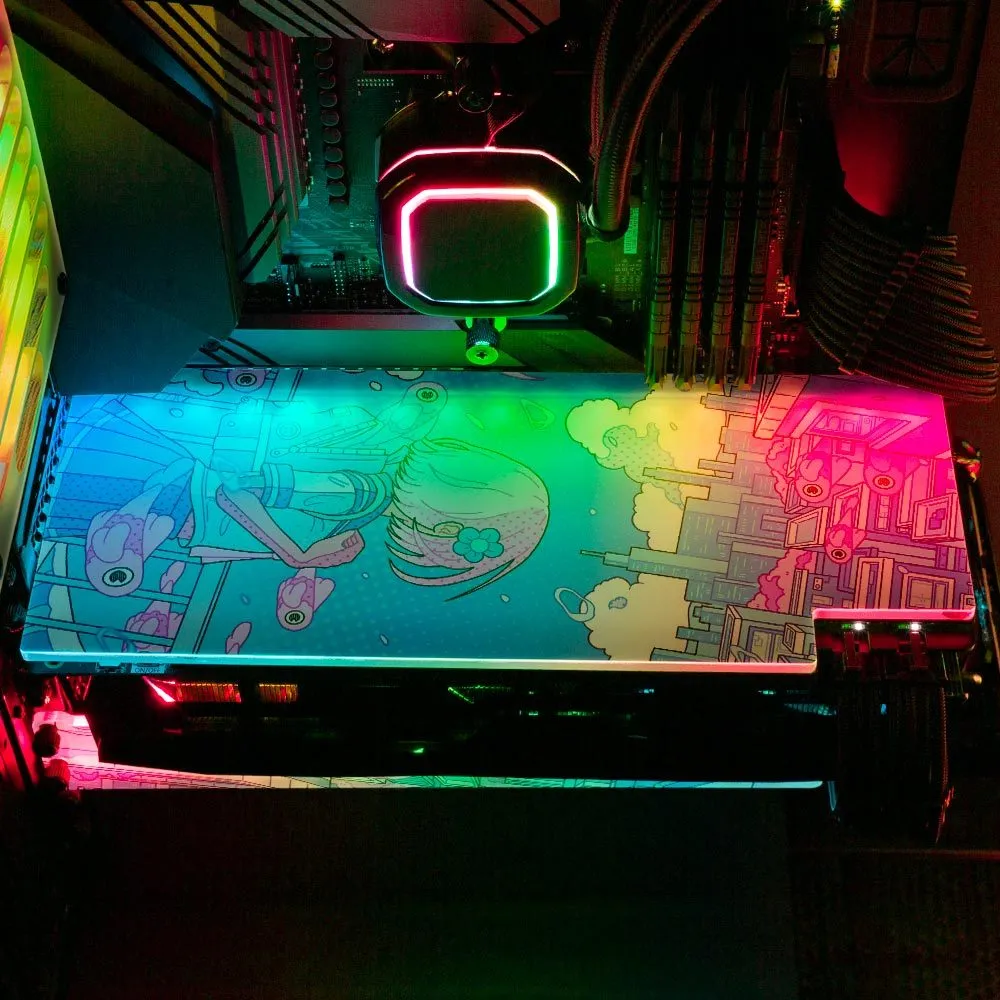 Blue Color RGB GPU Backplate