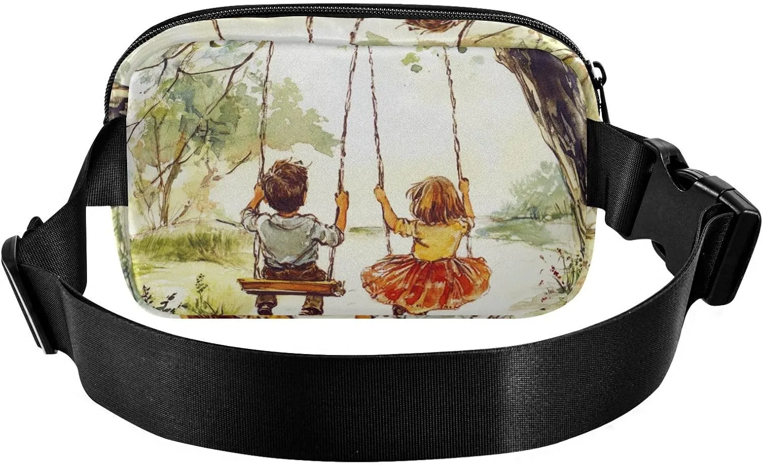 Boys Girls Swing Park Fashion Fanny Pack Waist Bag for Men Women Waterproof Chest Belt Bum Bag with Adjustable Strap for Travel Running Hiking