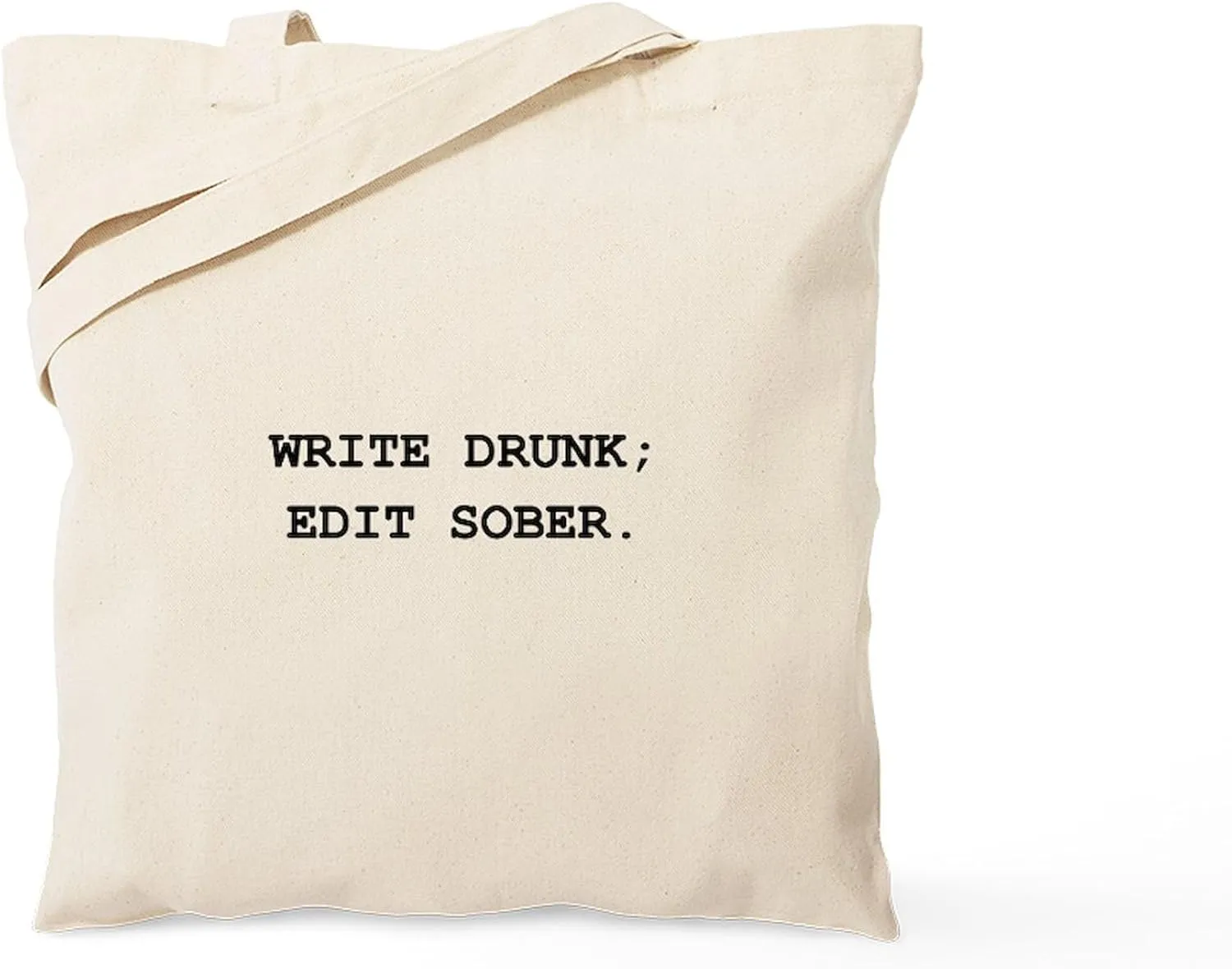 CafePress Edit Sober Black Tote Bag Natural Canvas Tote Bag, Reusable Shopping Bag