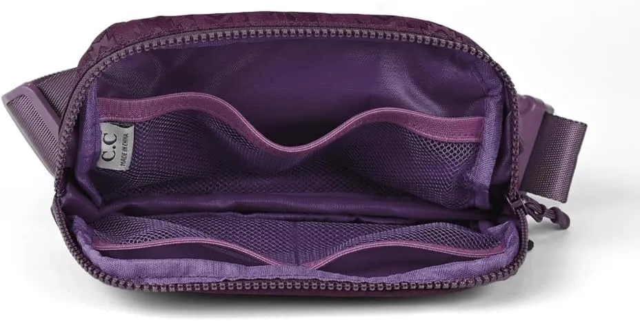 C.C Aztec Pattern Belt Bag - Fanny Pack & Crossbody Bag for Women - Fashion Waist Pack with Adjustable Strap - Plum