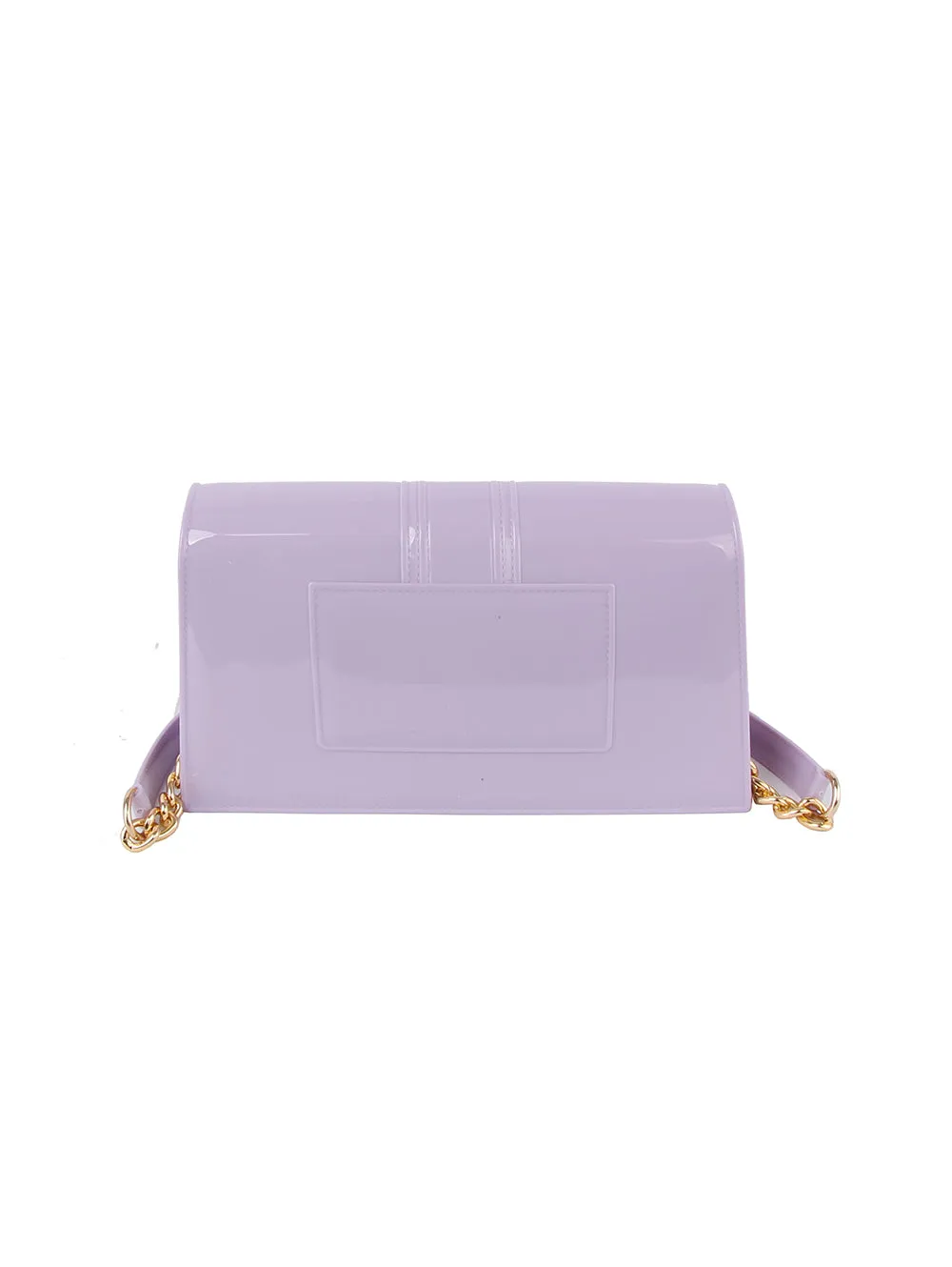 Chain Accented Jelly Shoulder Bag