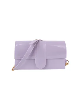 Chain Accented Jelly Shoulder Bag