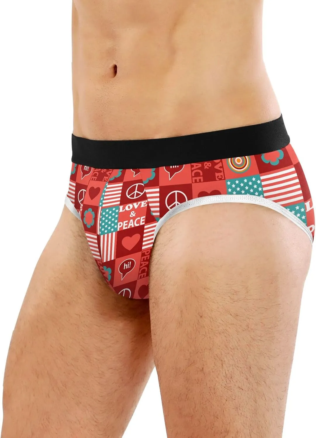 Classic Men's Underwear Briefs Checkered Stripes Colorful Grid Breathable and Soft Triangle Underwear