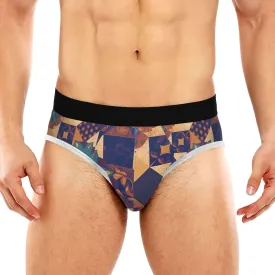 Classic Men's Underwear Briefs Mandala Retro Flower Grid Breathable and Soft Comfort Triangle Underwear