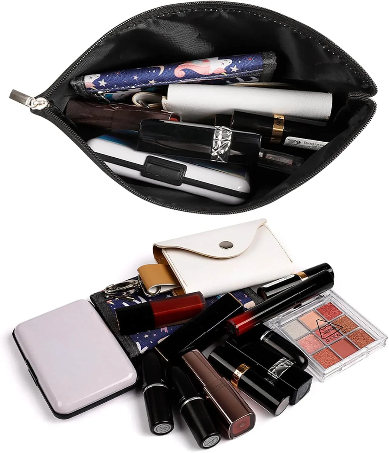 Cool Trippy Space Bubble Astronaut Art Makeup Bag, Women's PU Leather Cosmetic Case for Brushes and Eyeshadow Palettes, Large Capacity Makeup Pouch for Travel