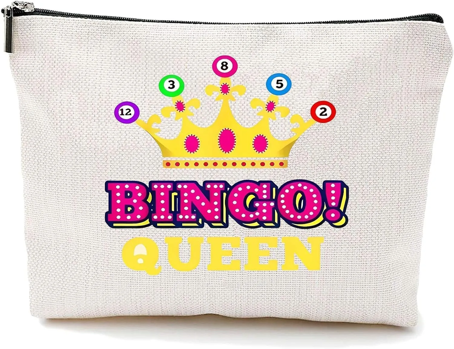 Cosmetic bag, waterproof linen, bingo cosmetic bag, clutch, toiletry bag, storage cloth bag