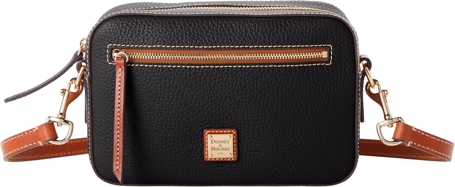 Dooney & Bourke Women's Camera Zip Crossbody in Pebble Grain Leather, Small Handbag with Adjustable Shoulder Strap