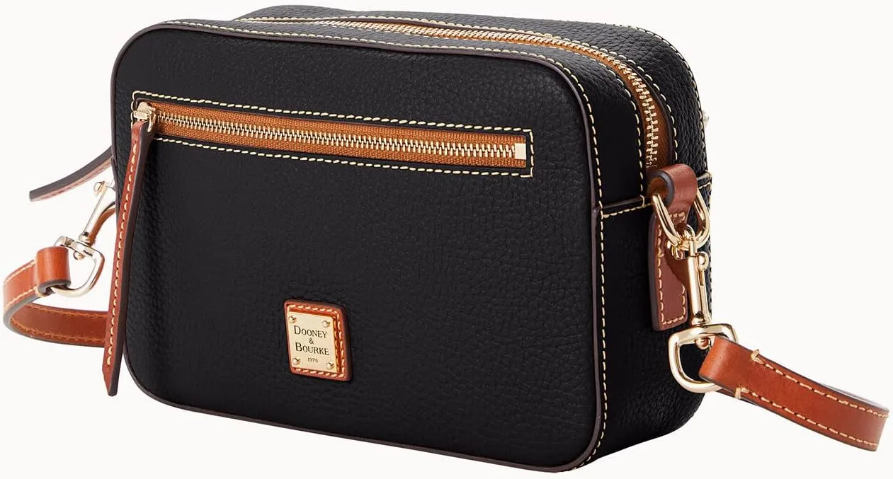 Dooney & Bourke Women's Camera Zip Crossbody in Pebble Grain Leather, Small Handbag with Adjustable Shoulder Strap