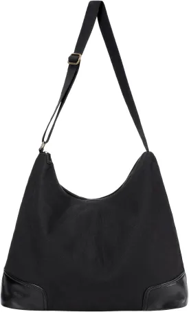 F-color Crossbody Tote Bag for Women - Large Canvas Hobo Crossbody Bag with Zipper & 5 Pockets, Carry on Shoulder Bag Work