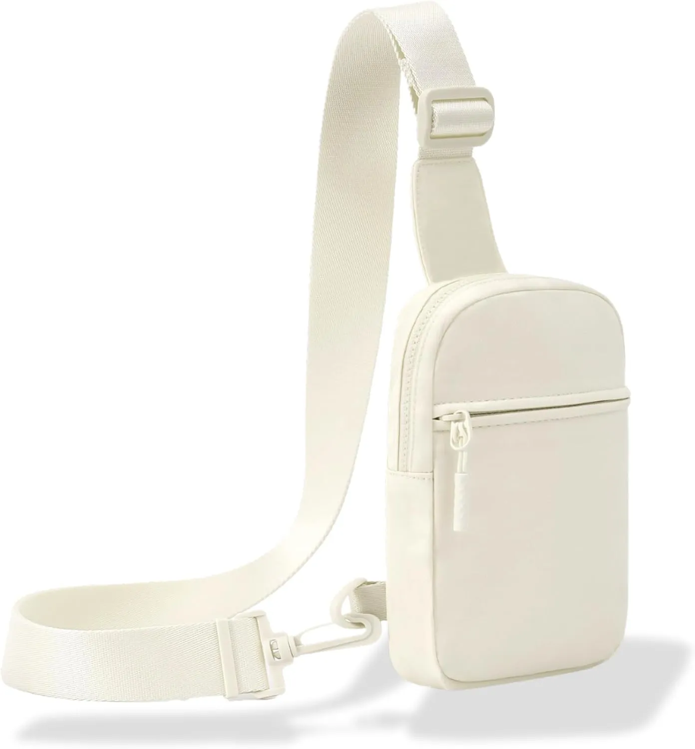 FORZAROCKET Ultralight Sling Bag w/Long Strap 70"  Small Crossbody Bag w/Extended Strap  Women Men Fanny Pack w/Anti-Theft Pocket  Two-Way Durable Zipper  Travel & Plus Size Friendly, Cream White