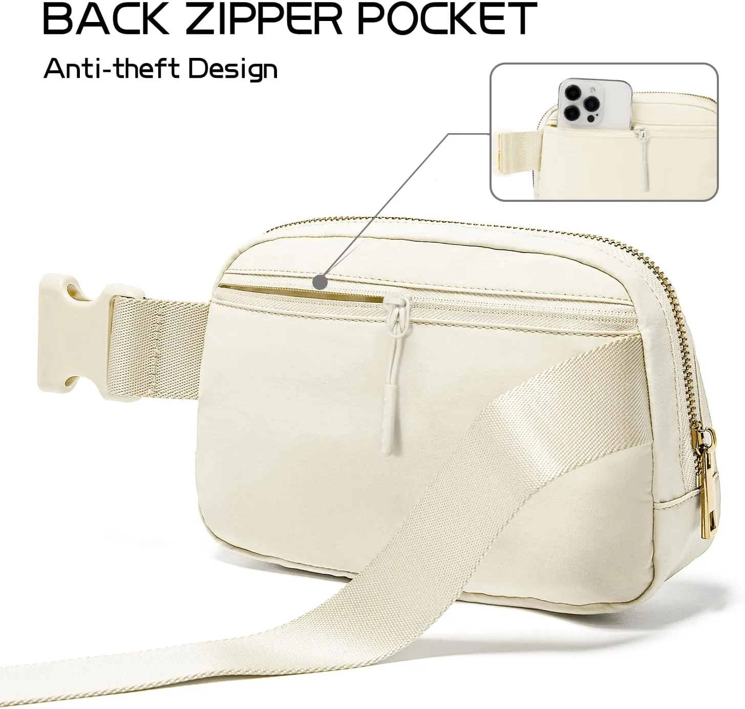 Gitus Gifts for 8 9 10 11 12 Year Old Girls Belt Bag Fanny Pack Crossbody Bags with Initial Letter Patch Cute Stuff Birthday Gifts for Teen Girls Women Personalized Trend Stuff (Ivory-V)