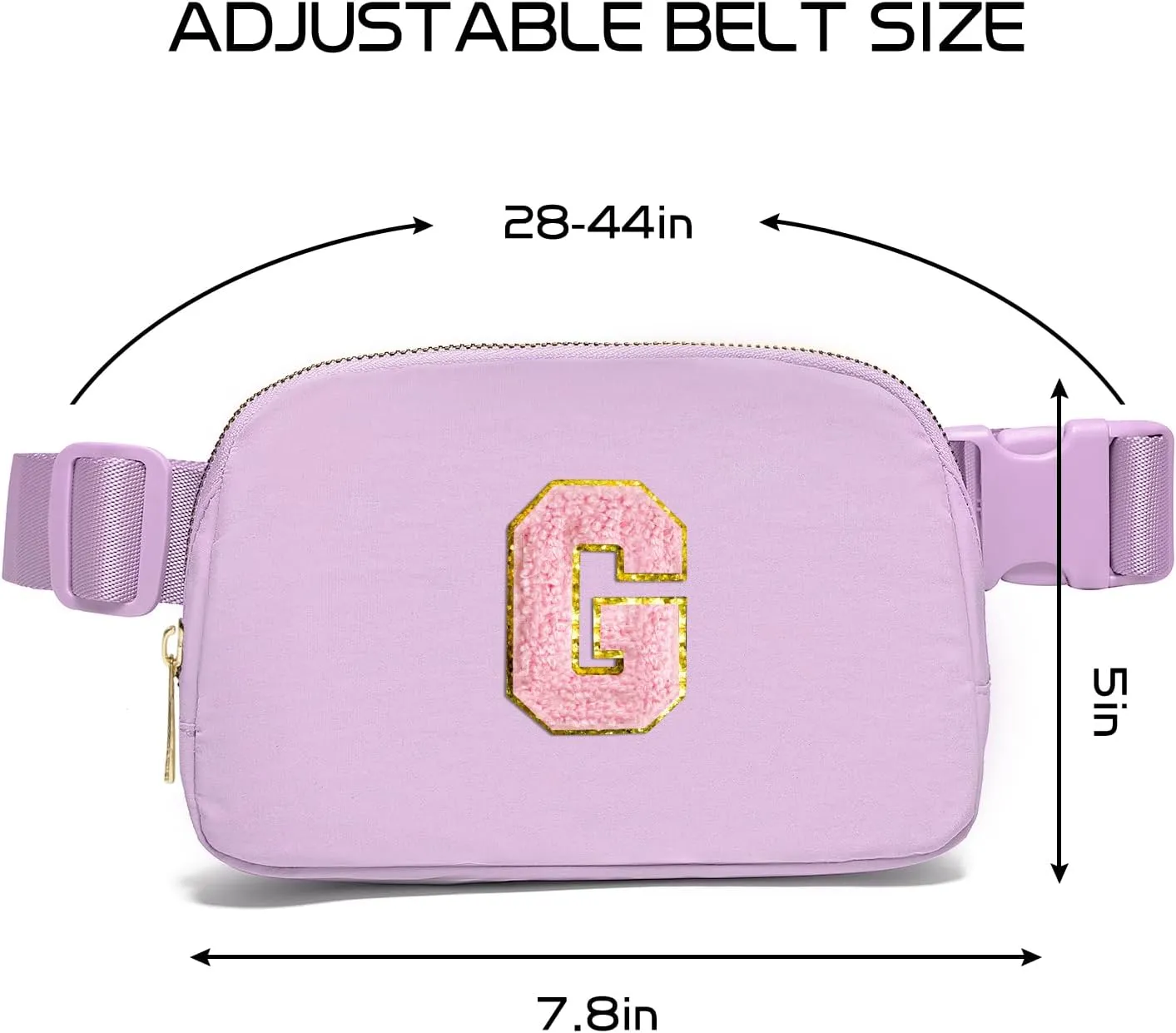 Gitus Initial Belt Bag Fanny Pack Crossbody Bag for Girls Birthday Gifts Age 8-10 Teen Girl Gifts Trend Stuff Personalized Letter Gifts for Daughter Sister (Lavender-G)