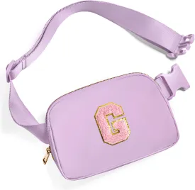 Gitus Initial Belt Bag Fanny Pack Crossbody Bag for Girls Birthday Gifts Age 8-10 Teen Girl Gifts Trend Stuff Personalized Letter Gifts for Daughter Sister (Lavender-G)