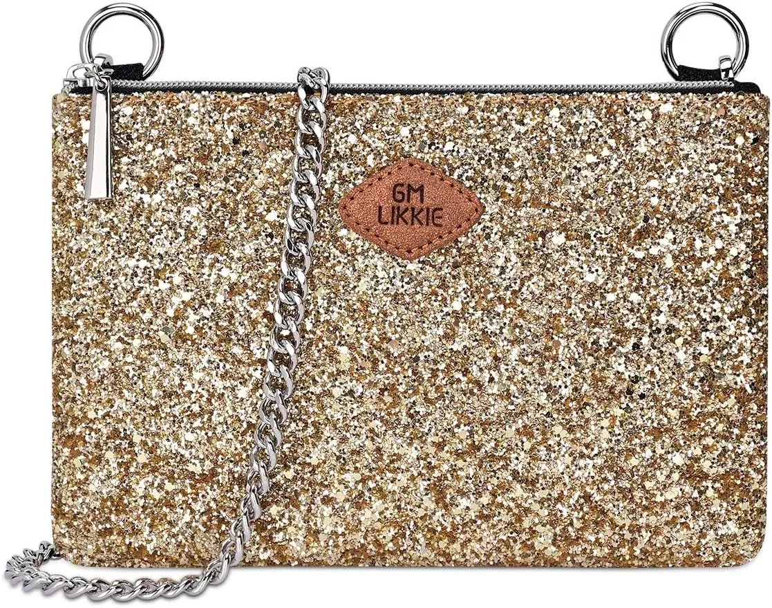 GM LIKKIE Crossbody Clutch Purse for Women, Glitter Evening Bag, Sequin Wedding Handbag for Party