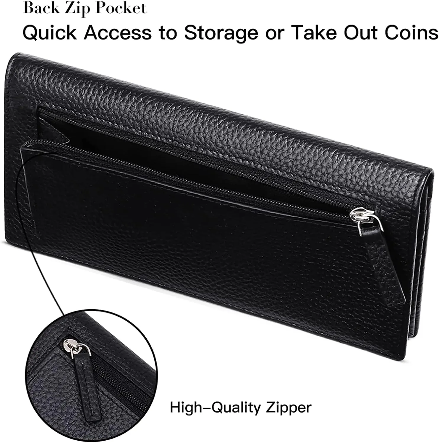 GOIACII Wallets for Women RFID Blocking Ultra Slim Real Leather Credit Card Holder Clutch