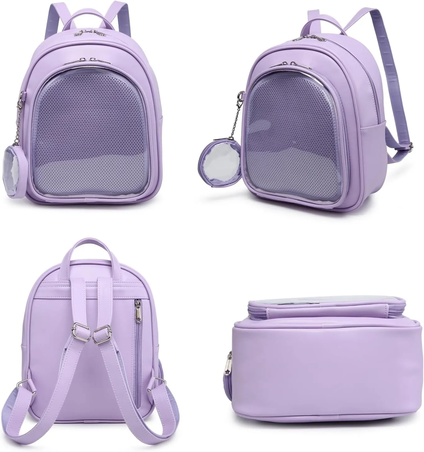 Kawaii Backpack PU Leather Ita Bag Aesthetic Cute Purse Pin Display