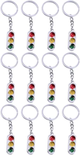 LIFKOME 12 Pcs Key Chain Traffic Light Hanging Decor Key Ring Keychain Decor Backpack Pendant Keyring Holder Key