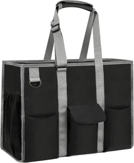 MHOMER Large Utility Tote Bag for Women, Zip-Top Teachers Tote Bag with 12 Pockets, Waterproof Nurse Bag for Working Women