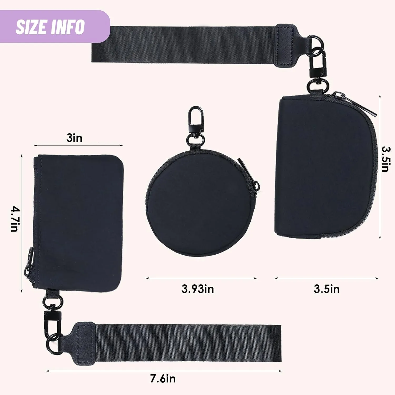 Mini Zip Around Wristlet Keychain Wallets Card Holder Small Purse Handbag for Women and Men Mini Women Pocket