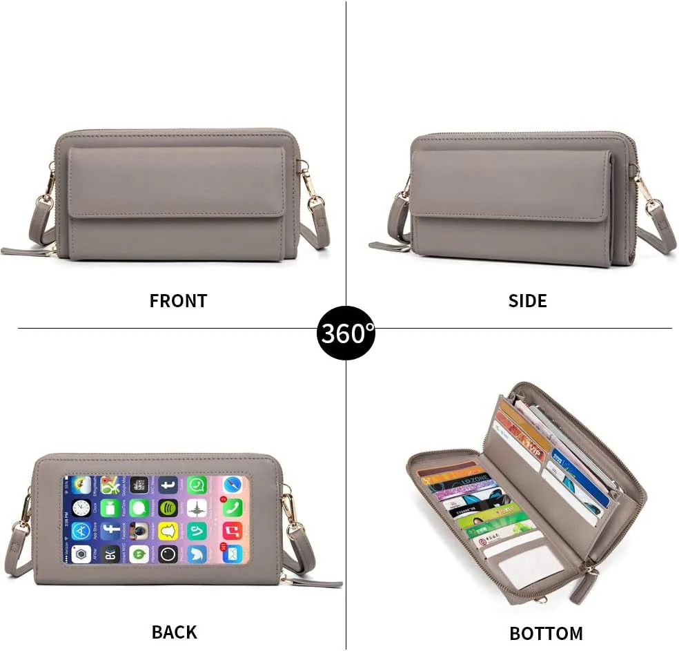 myfriday Small Crossbody Cell Phone Bag for Women, Mini Over Shoulder Handbag Purse with Credit Card Slots