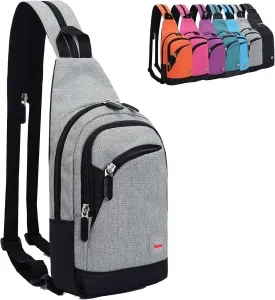 Peicees Small Sling Bag for Women Mens Convertible Crossbody Backpack Shoulder Chest Daypack with Zipper Strap for Hiking