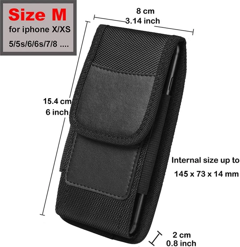 Phone Pouch for Samsung Galaxy M01 Core / A01 Core 5.3" Case Belt Clip Holster Waist Nylon Cover Bag for Ulefone Note 8P 5.5" with Card Holder
