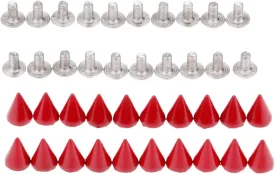 Punk Metal Rivets Screw For Handbag, Belt Shoes, Colored Metal Screw Back Rivet, Cone Spikes Screwback Studs, DIY Leathercraft Findings, 7X10MM, Red
