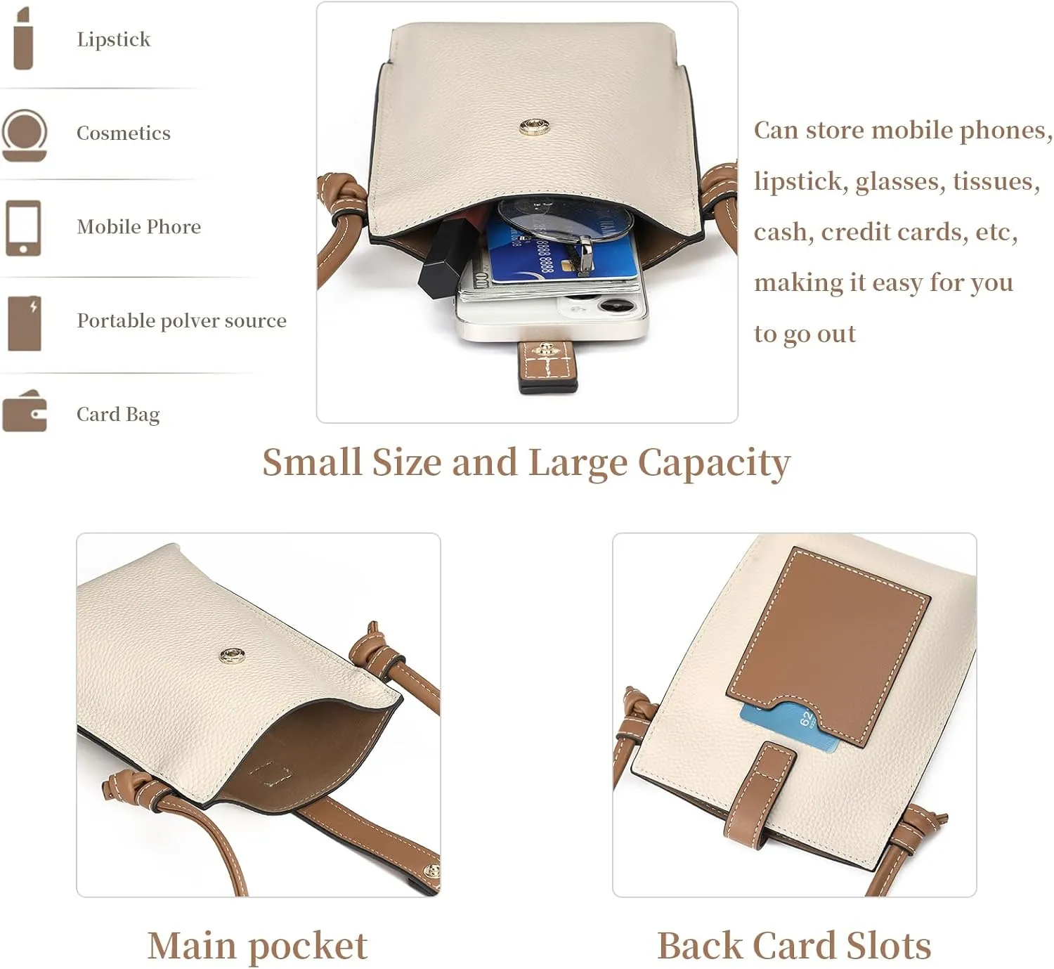 SENDEFN Cell Phone Purses for Women Small Crossbody Bag Shoulder Handbag with Adjustable Strap