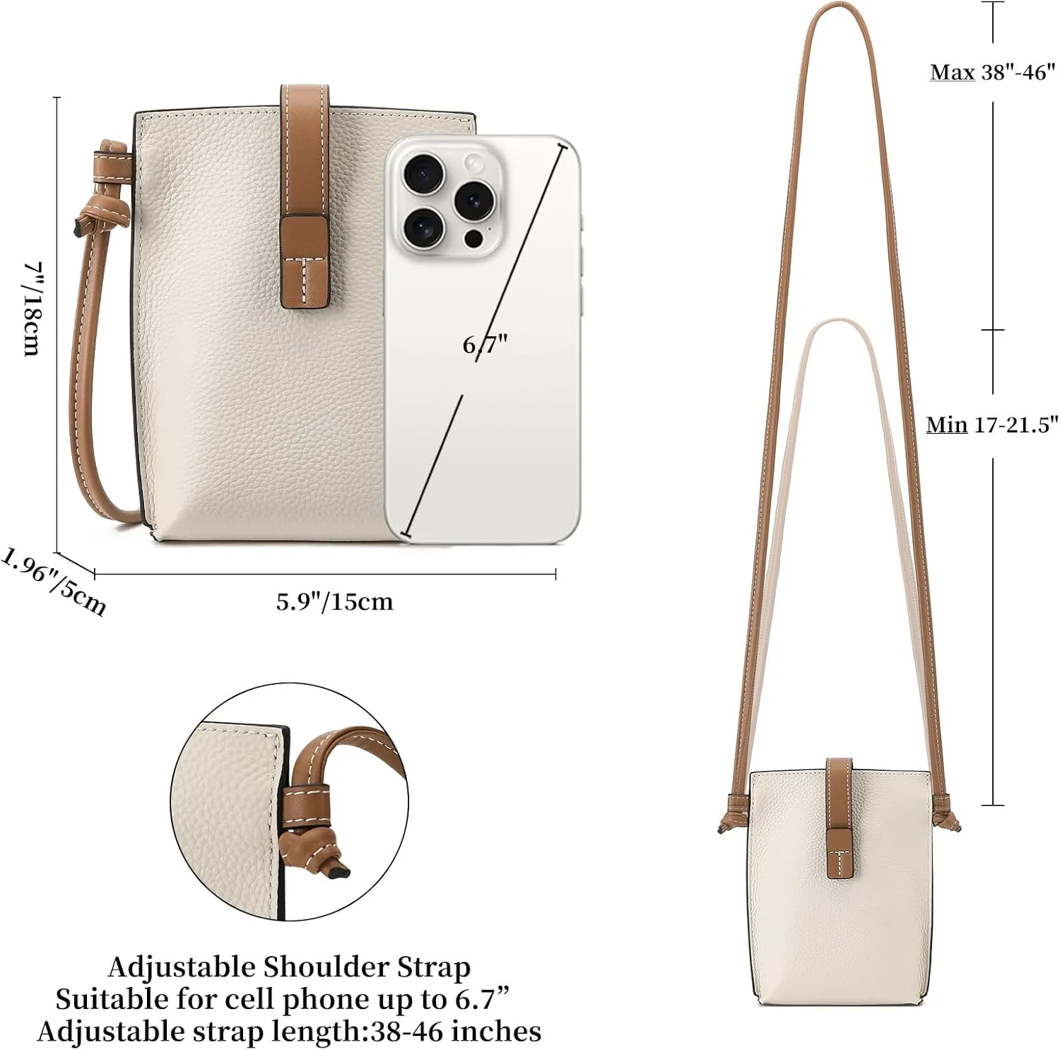 SENDEFN Cell Phone Purses for Women Small Crossbody Bag Shoulder Handbag with Adjustable Strap