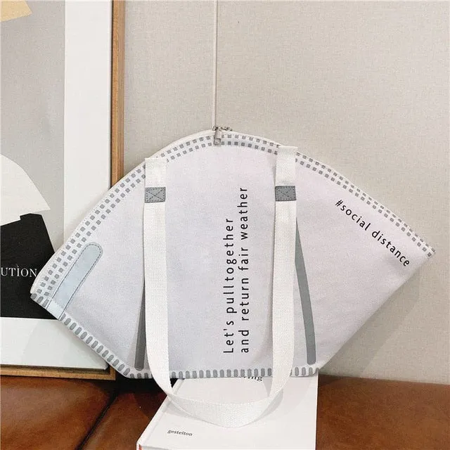 TEEK - Large Mask Canvas Bag Shoulder Bag