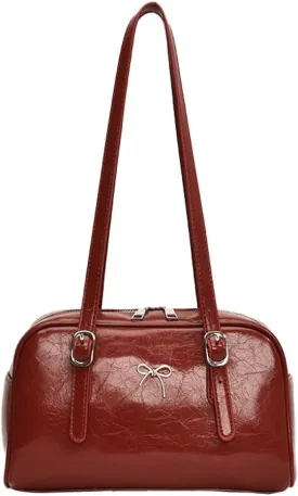 Trendy Boston Bag Women 2025 Spring Bowler Bag Top Handle Purse Shoulder Bags Satchel Handbags with Adjustable Strap