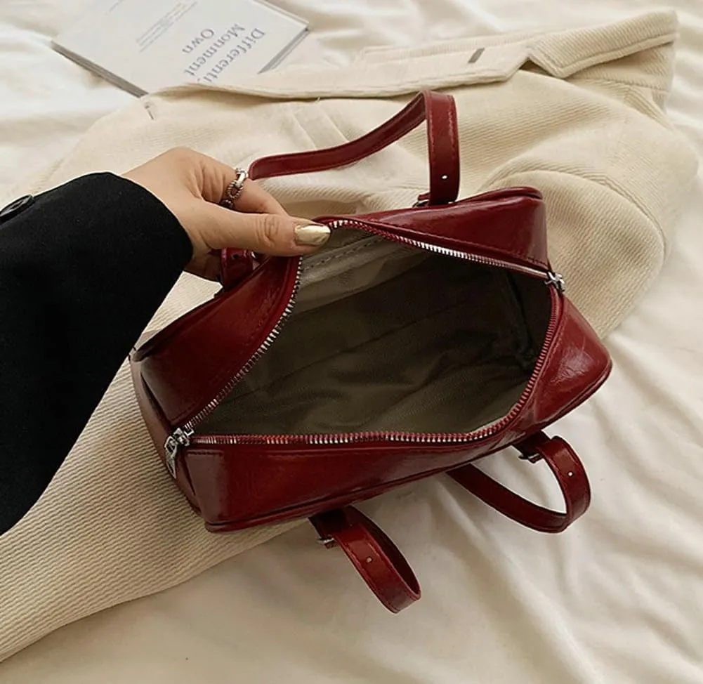 Trendy Boston Bag Women 2025 Spring Bowler Bag Top Handle Purse Shoulder Bags Satchel Handbags with Adjustable Strap