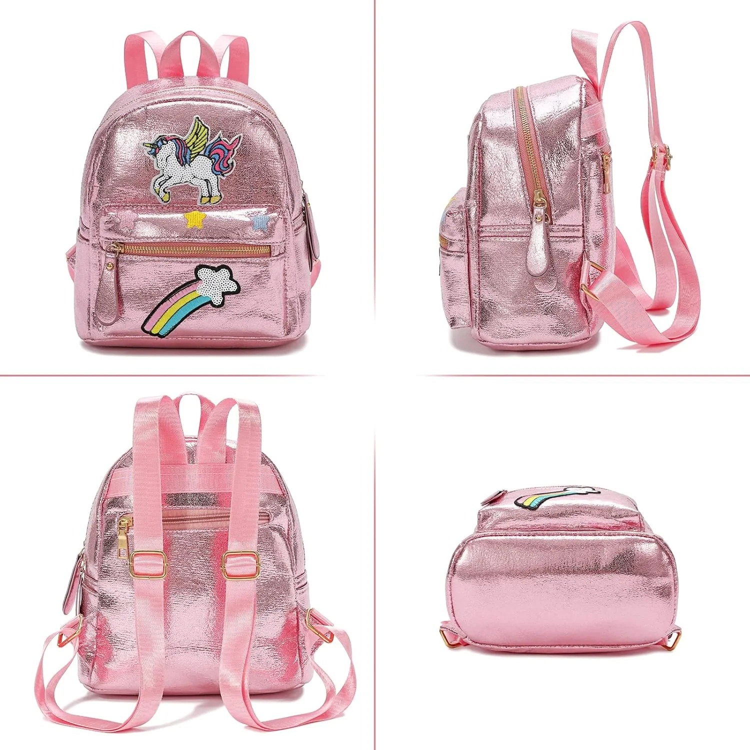 Unicorn Mini Backpack Girls Unicorn Bags Childrens (Pink)