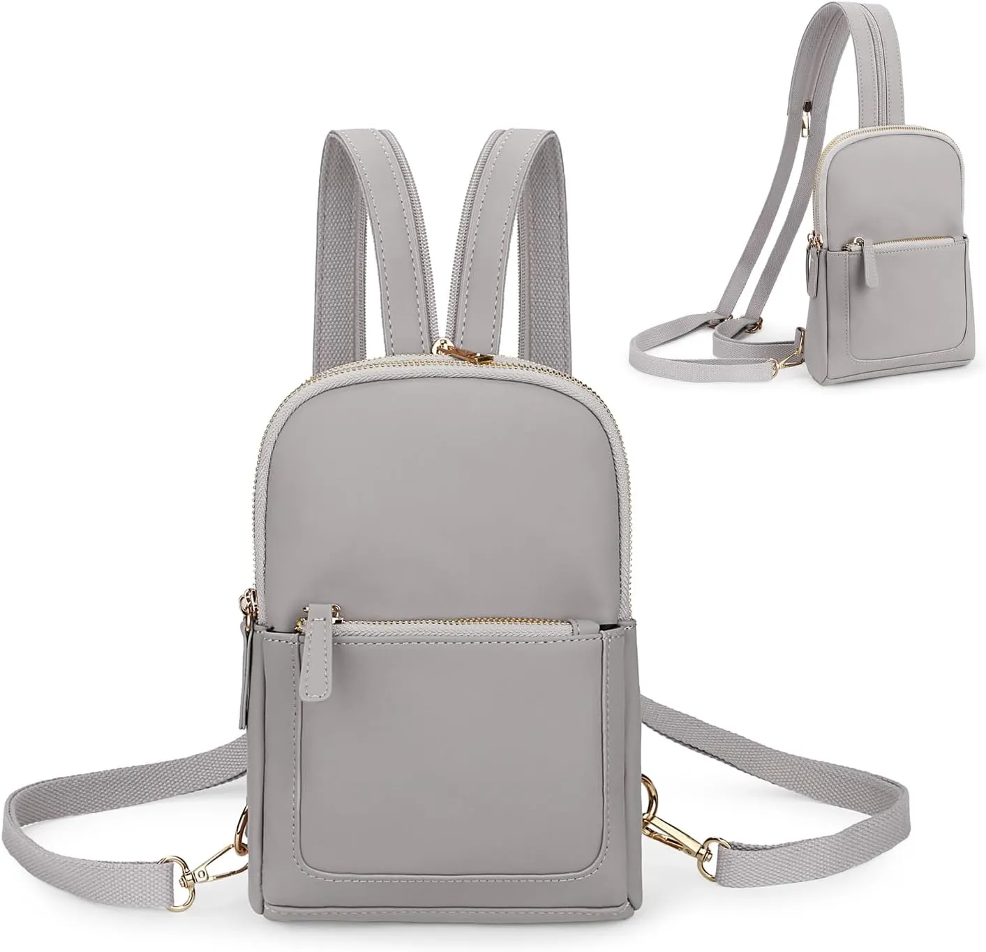 Uromee Sling Bag for Women Crossbody Purse Vegan Leather Fashion Fanny Pack Chest Bag Convertible Small Backpack
