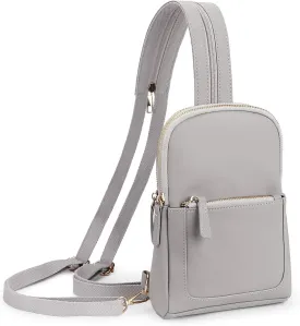 Uromee Sling Bag for Women Crossbody Purse Vegan Leather Fashion Fanny Pack Chest Bag Convertible Small Backpack