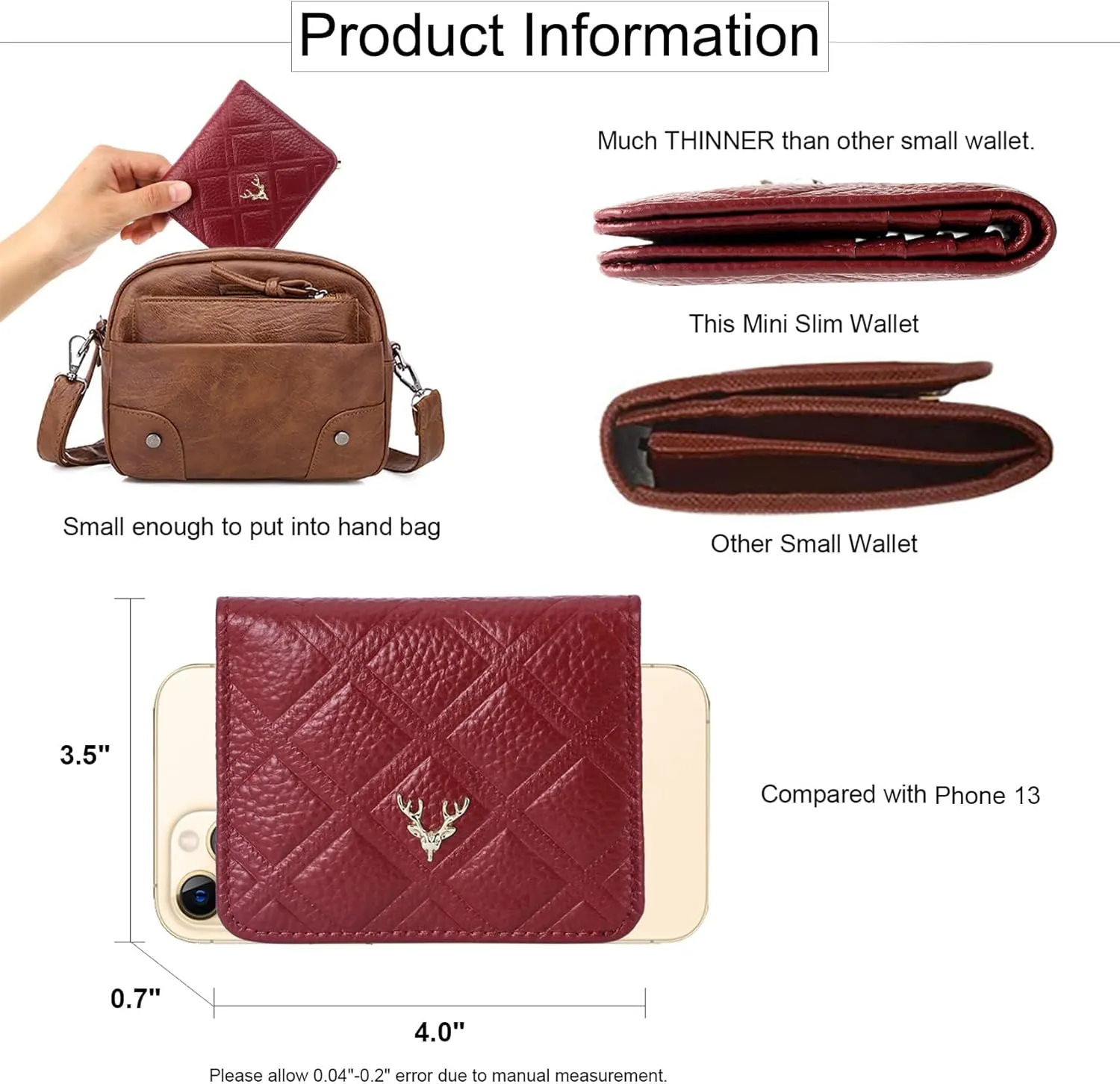 Womens Wallet RFID Blocking Small Compact Bifold Genuine Leather Pocket Wallet Mini Wallets for Women Ladies Purse
