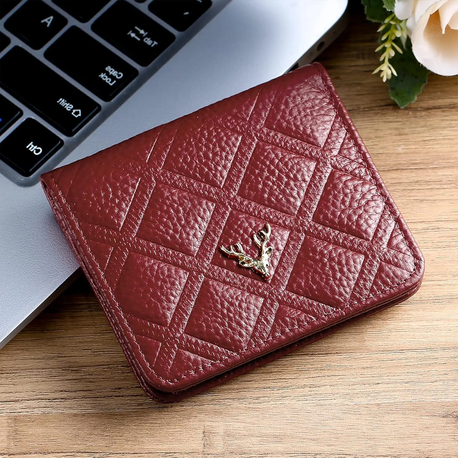Womens Wallet RFID Blocking Small Compact Bifold Genuine Leather Pocket Wallet Mini Wallets for Women Ladies Purse