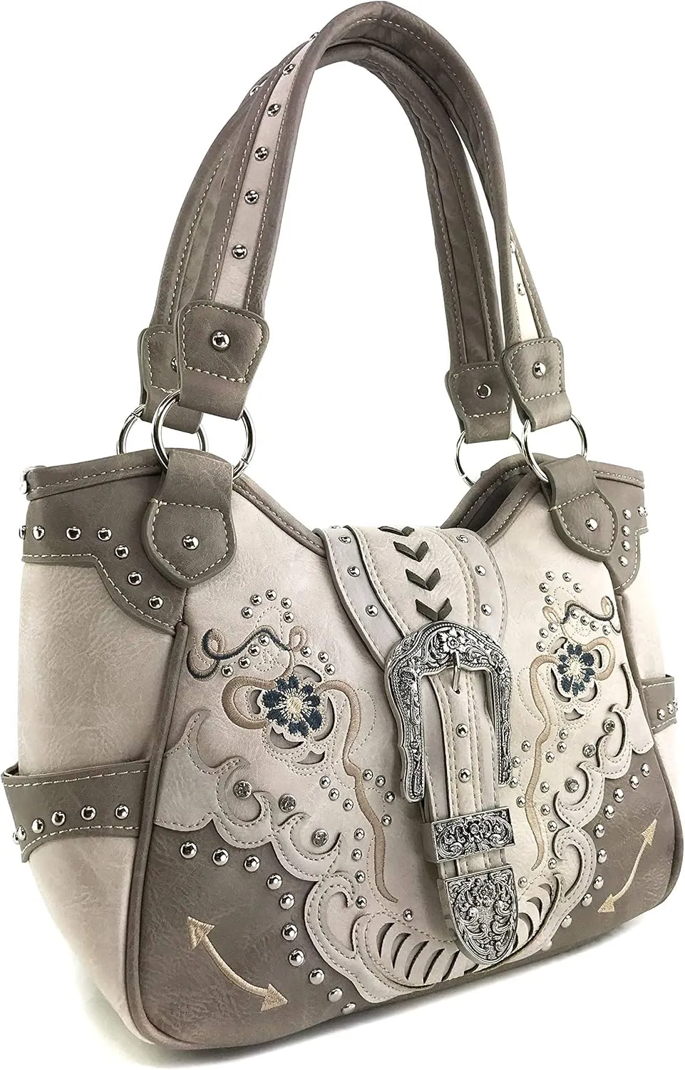 Zelris Floral Poppy Buckle Western Women Conceal Carry Tote Handbag Purse